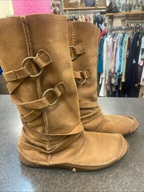 Durango Tan Leather Mid-Calf Ring-Accent Boots